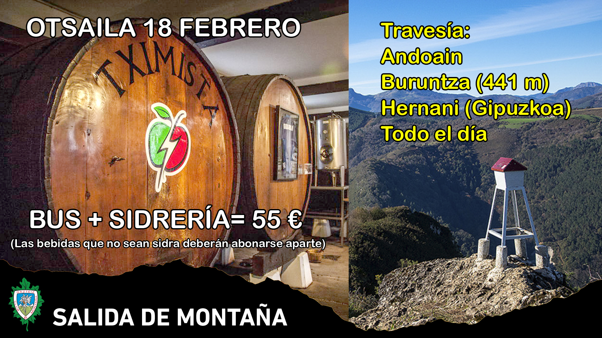 Foto Travesía de día: Andoain - Buruntza - Hernani [Gipuzkoa]